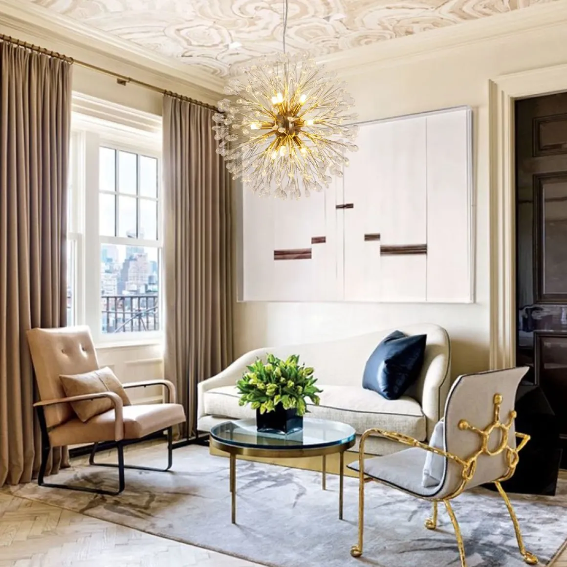 Luxury Bloom Dandelion Crystal Firework Chandelier