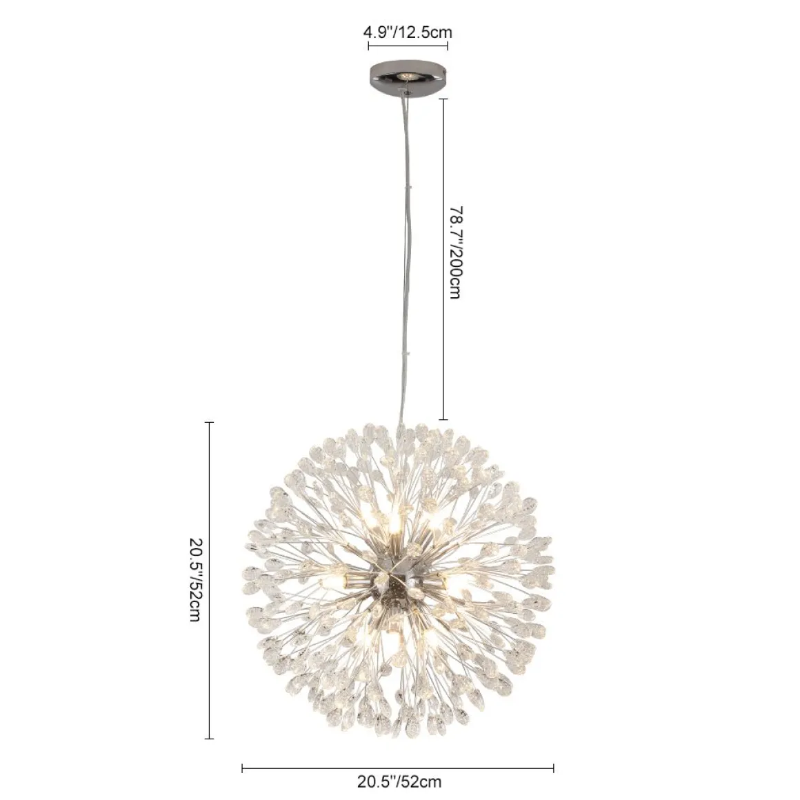Luxury Bloom Dandelion Crystal Firework Chandelier