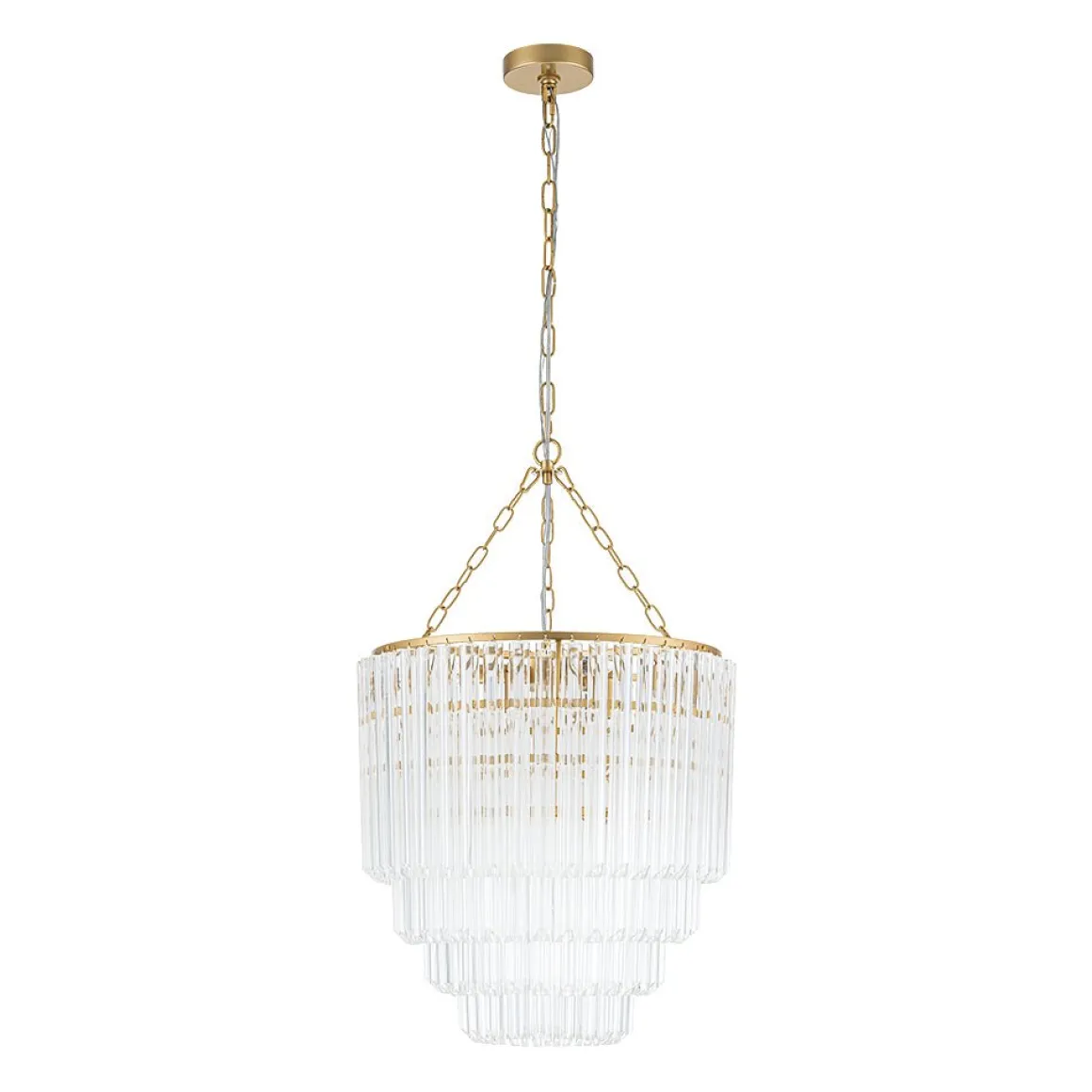 Luxury Cluster Glass Textured Tube Round Tiered Chandelier