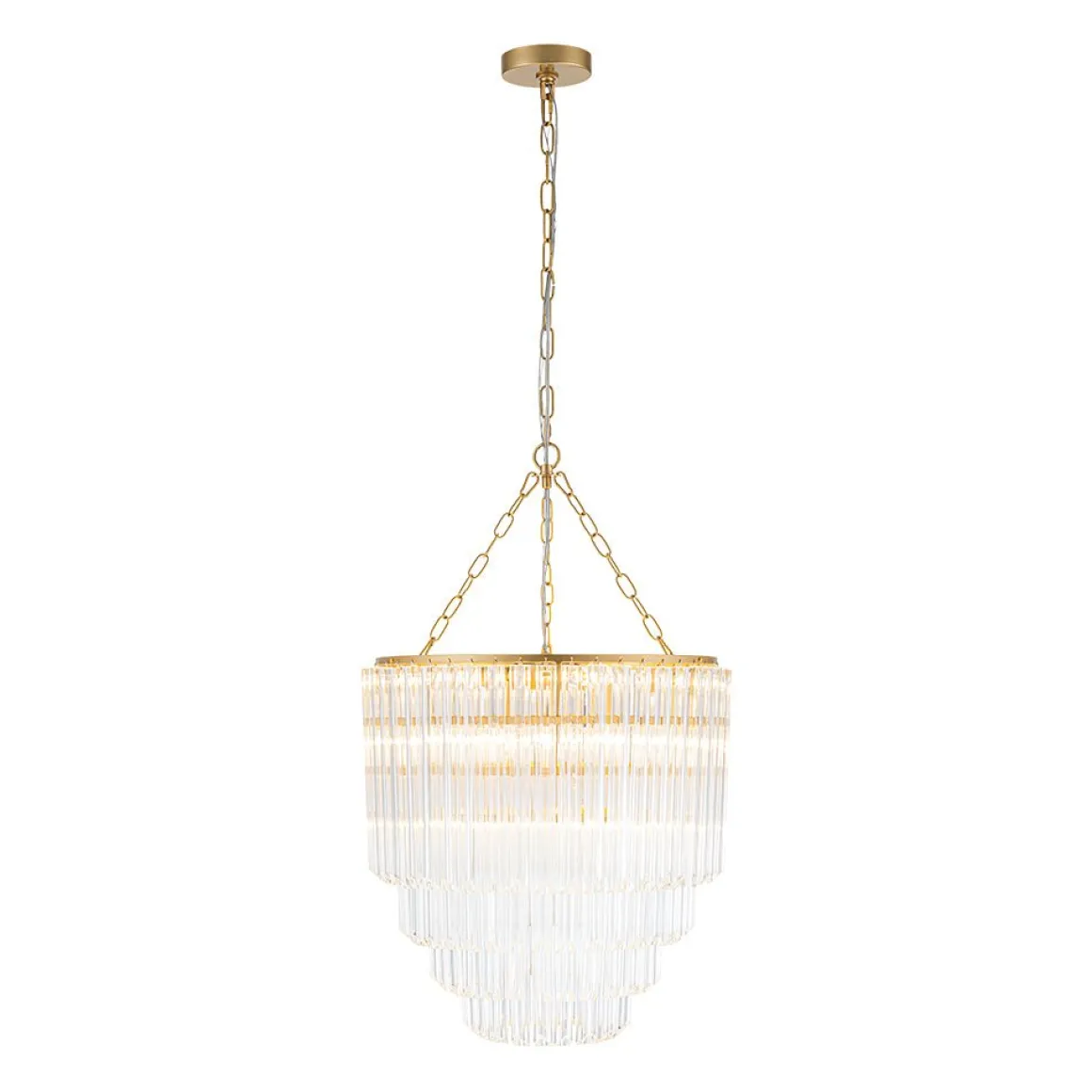 Luxury Cluster Glass Textured Tube Round Tiered Chandelier