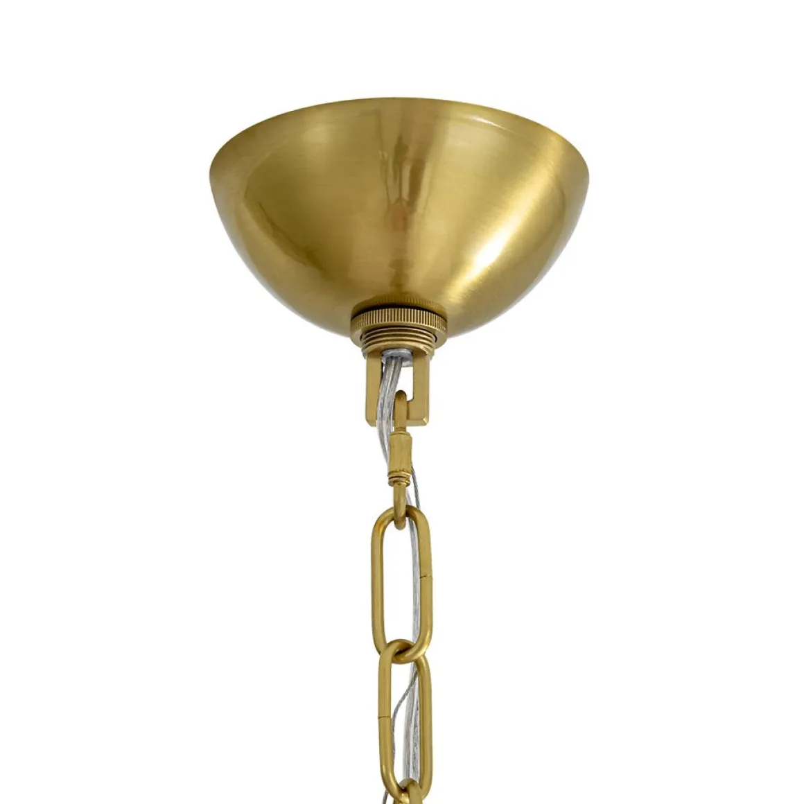 Mid-Century Brass 1-light Clear Reeded Glass Globe Pendant