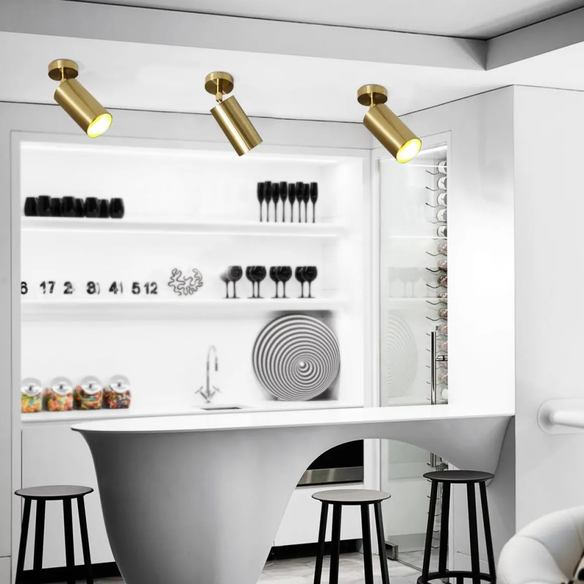 Mid-century 1-light Ceiling Spotlight