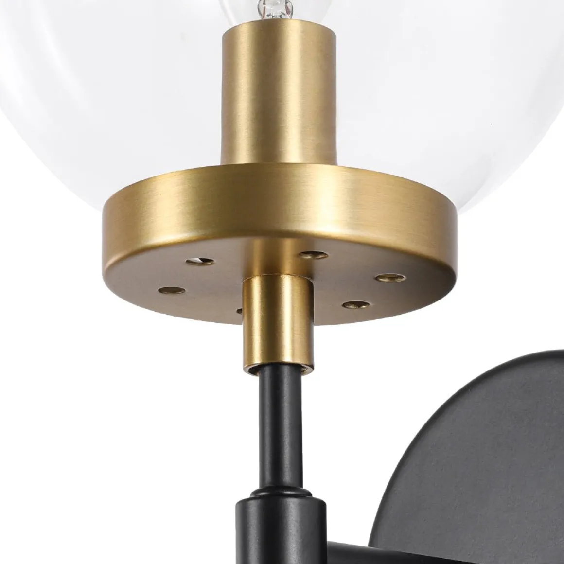 Mid-Century 1-Light Clear Glass Globe Vanity Wall Sconce