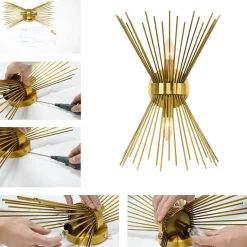 Mid Century 2-Light Sunburst Wall Sconce