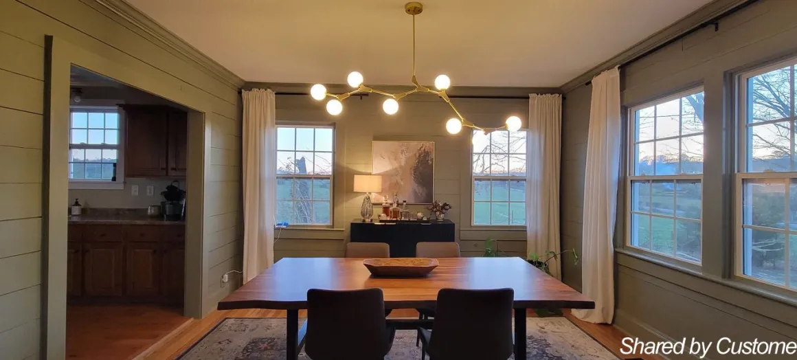 Mid-century Linear Island Branching Bubble Chandelier