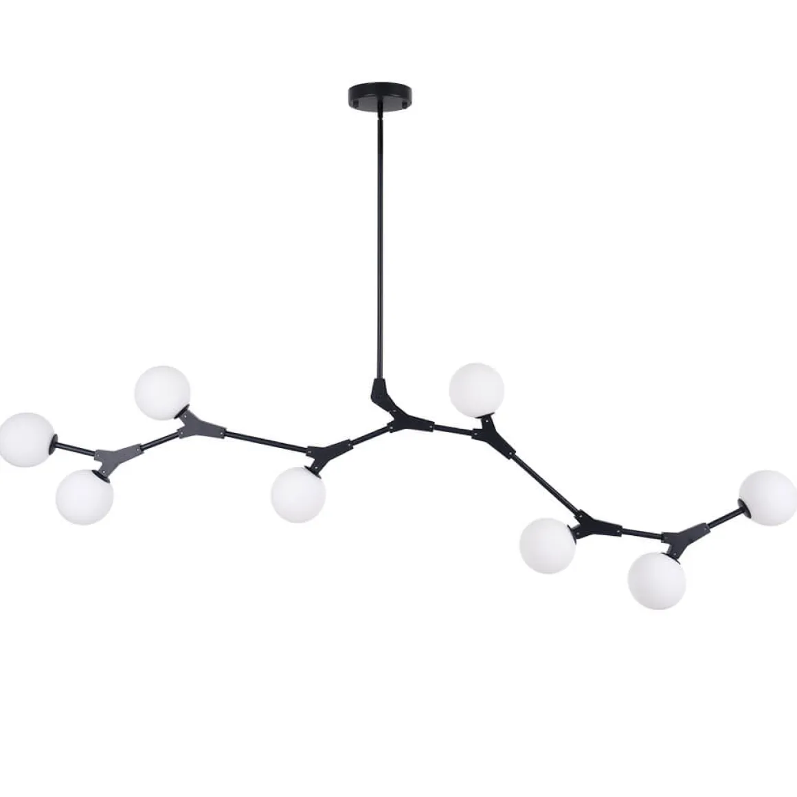Mid-century Linear Island Branching Bubble Chandelier