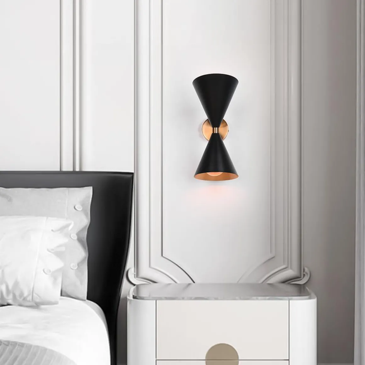 Mid-Century Modern Black Wall Sconce