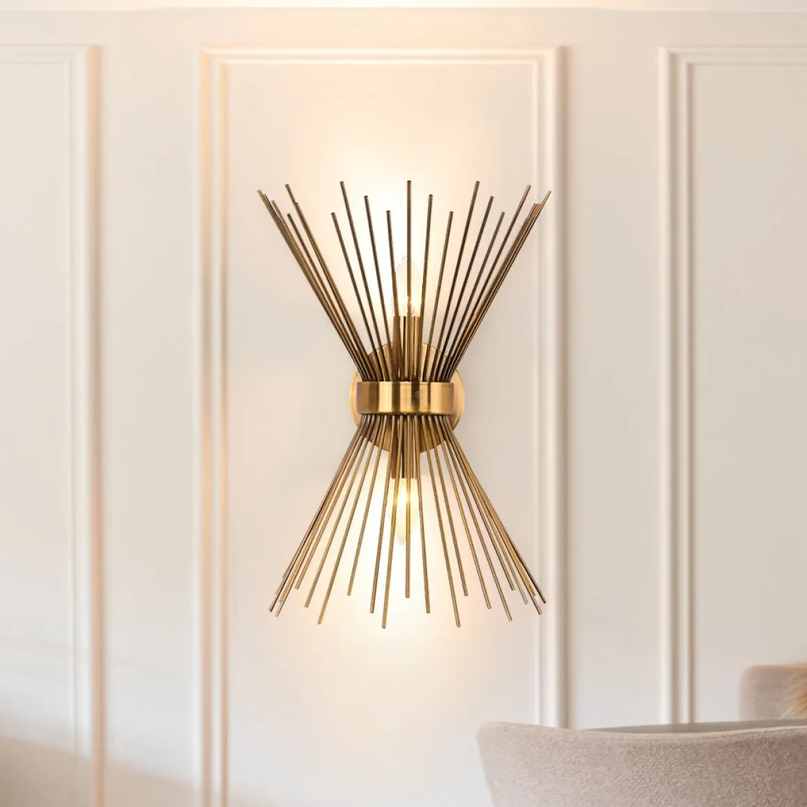 Mid-century Modern Starburst Brass Wall Sconce