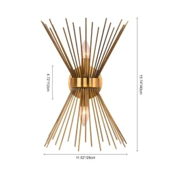 Mid-century Modern Starburst Brass Wall Sconce