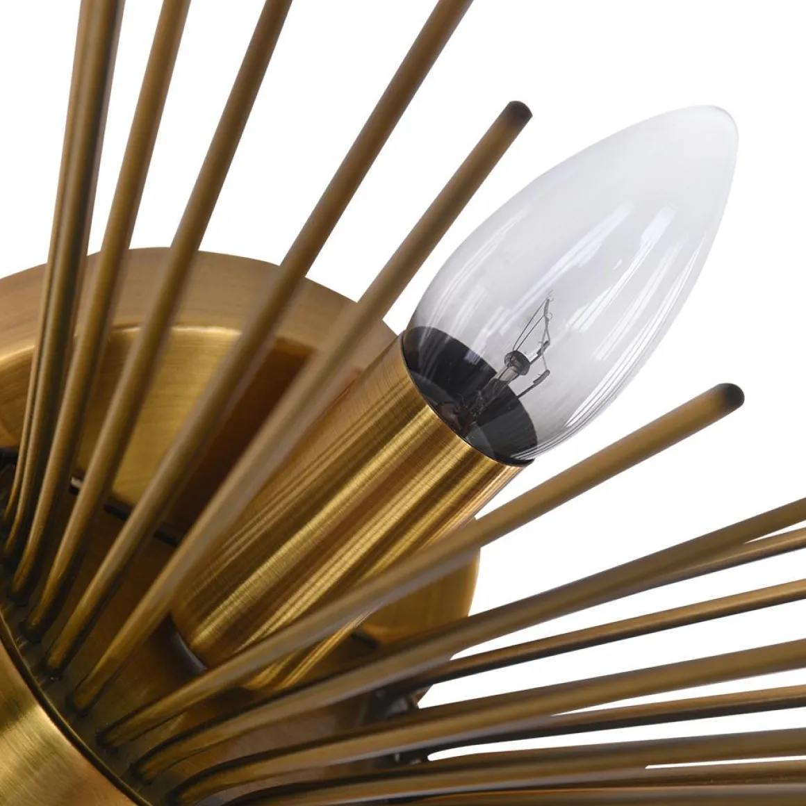Mid-century Modern Starburst Brass Wall Sconce