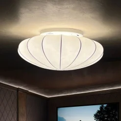 Mid-Century Modern White Flush Mount Light