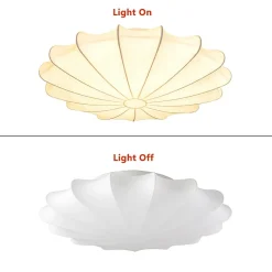 Mid-Century Modern White Flush Mount Light