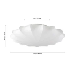 Mid-Century Modern White Flush Mount Light