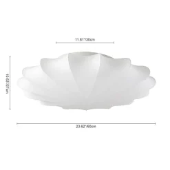 Mid-Century Modern White Flush Mount Light
