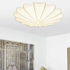 Mid-Century Modern White Flush Mount Light