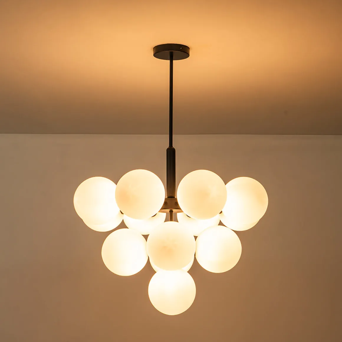Milky Glass Cluster Bubble Chandelier