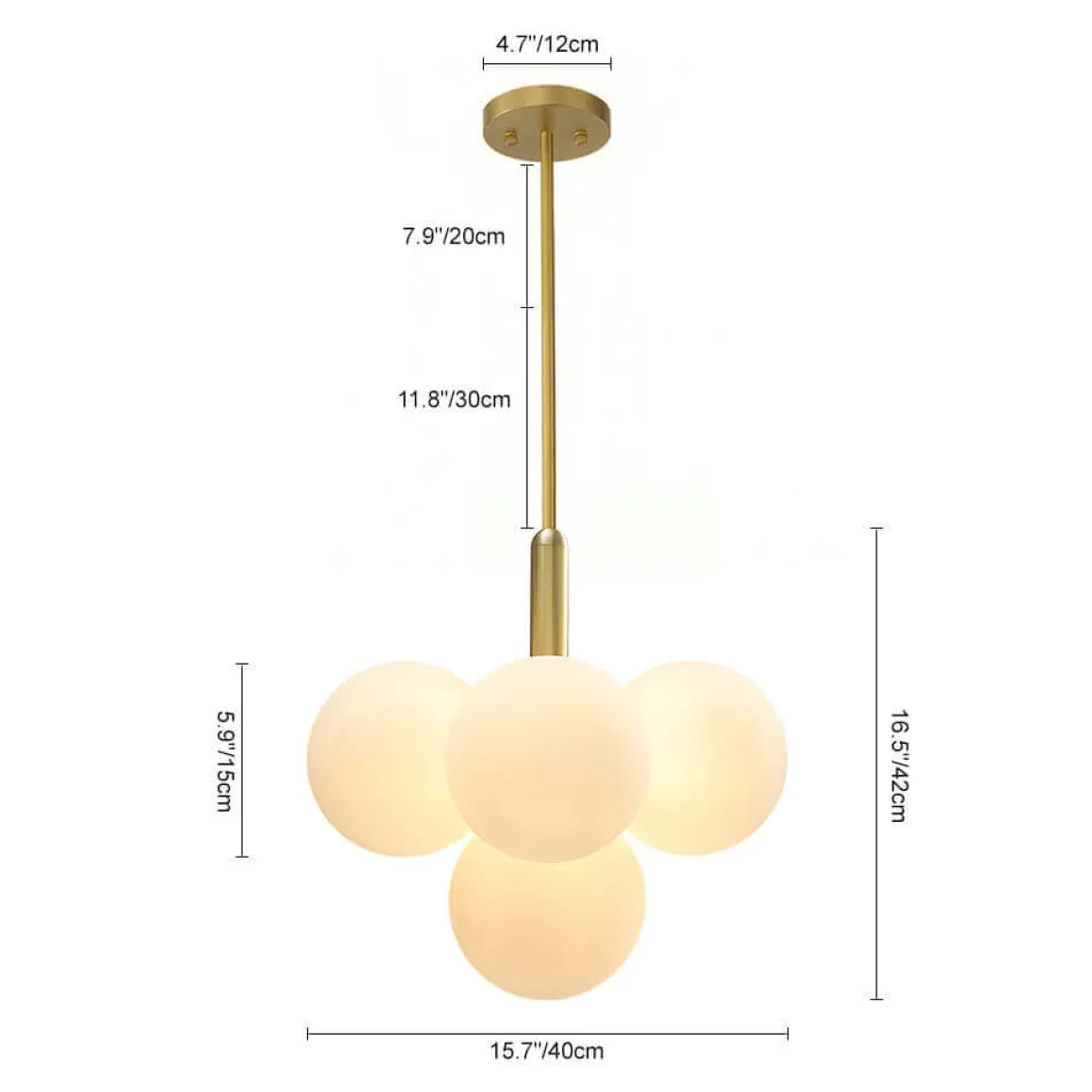 Milky Glass Cluster Bubble Chandelier