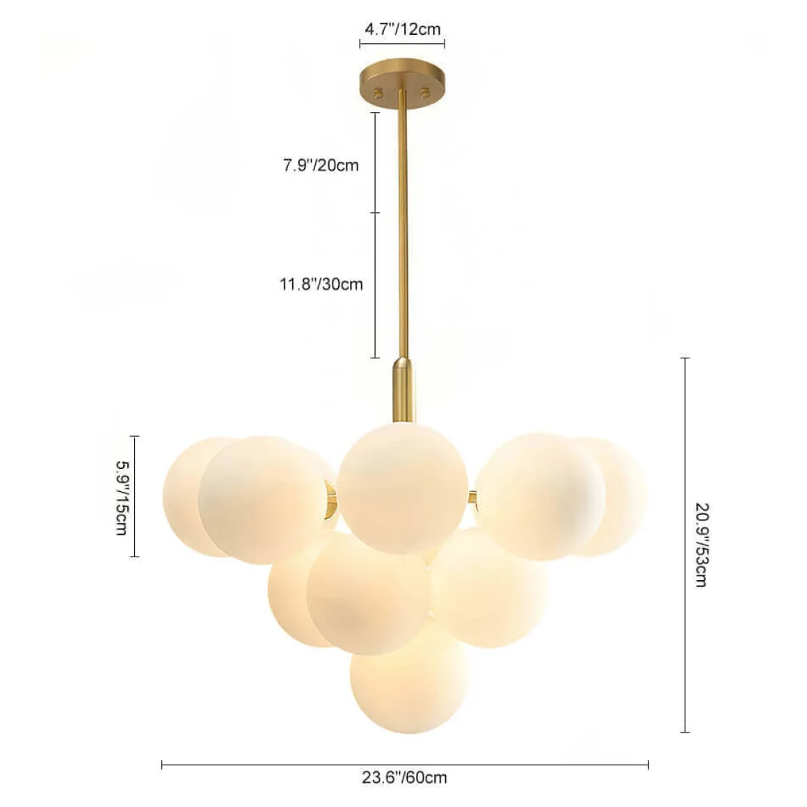 Milky Glass Cluster Bubble Chandelier