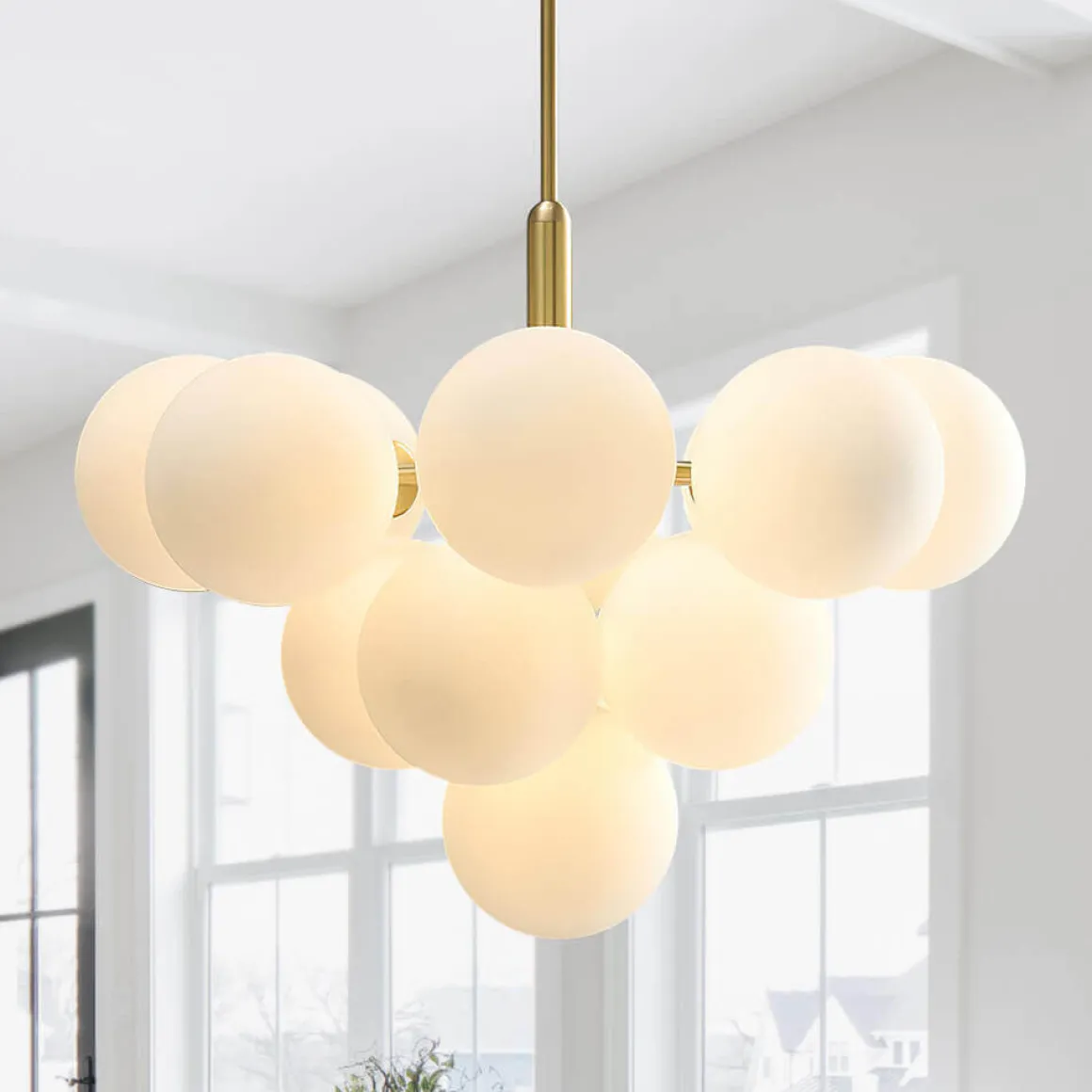 Milky Glass Cluster Bubble Chandelier