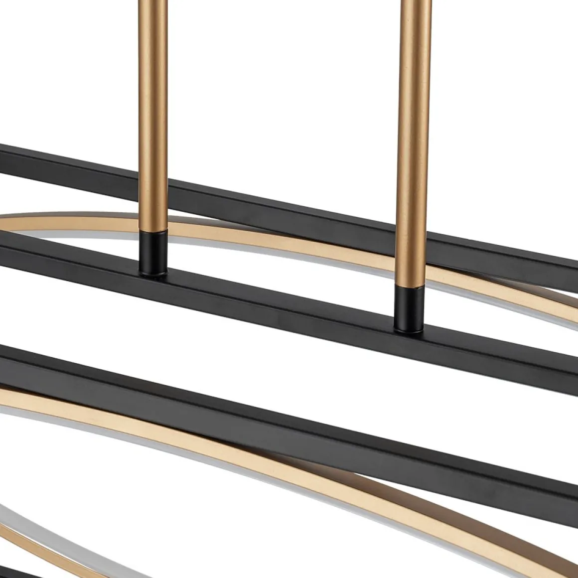 Minimalist Dimmable LED Black Gold Square Kitchen Pendant