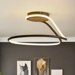 Minimalist Dimmable LED Ribbon Semi Flush Mount DIP Switch