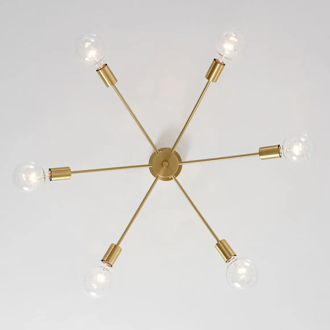 Minimalist 6-Light Metal Round Sputnik Swoop Chandelier