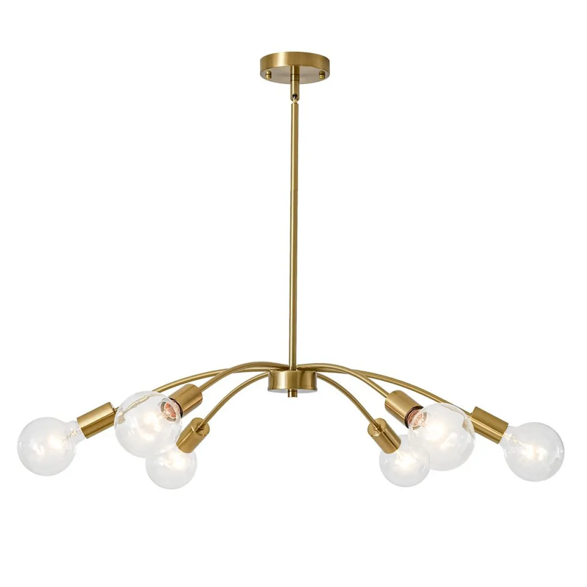 Minimalist 6-Light Metal Round Sputnik Swoop Chandelier