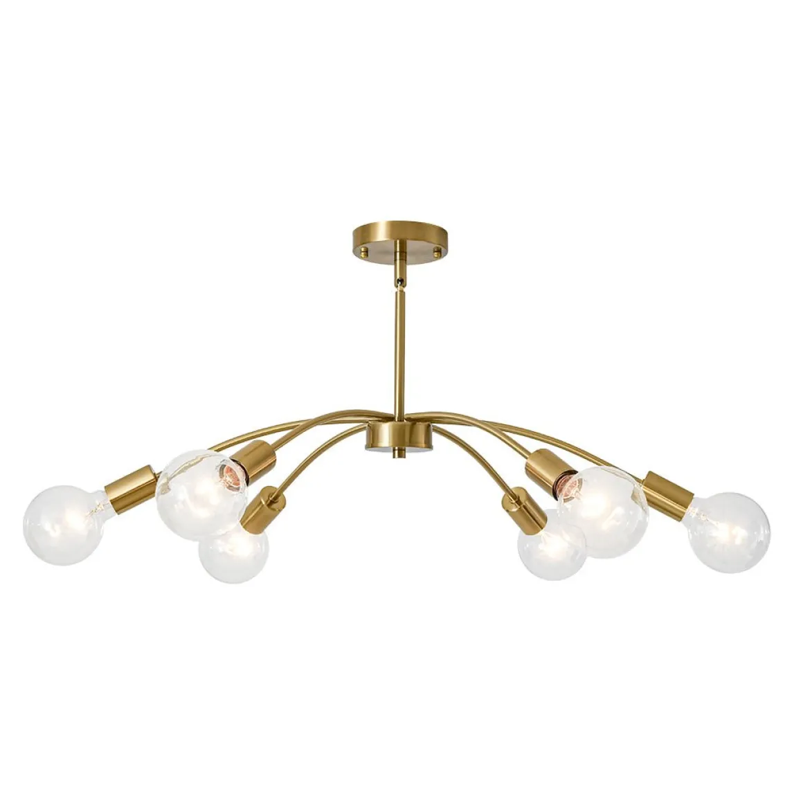 Minimalist 6-Light Metal Round Sputnik Swoop Chandelier