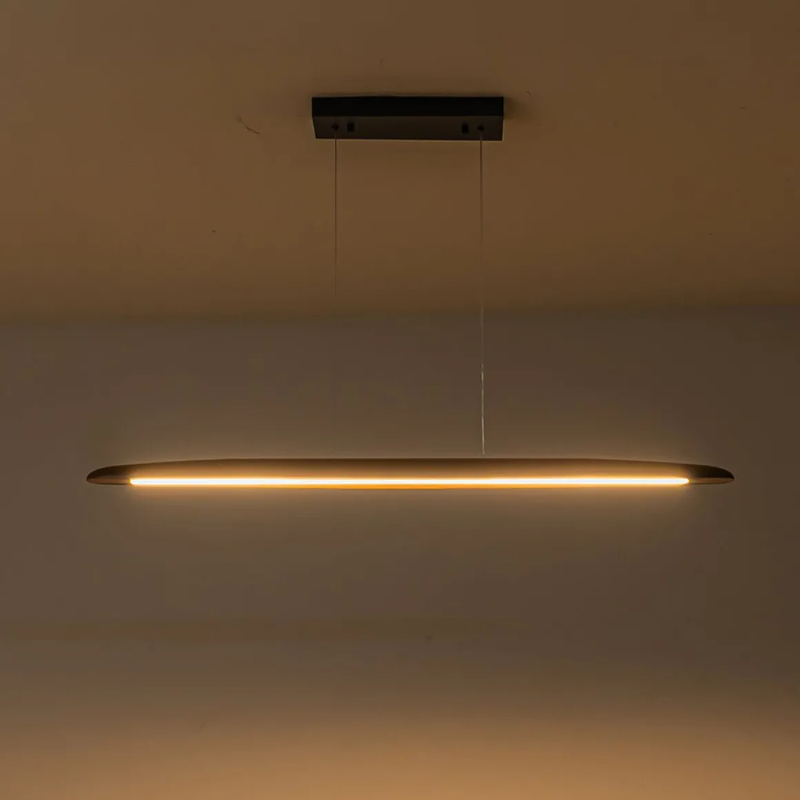 Minimalist Linear Wood Dimmable LED Island Pendant