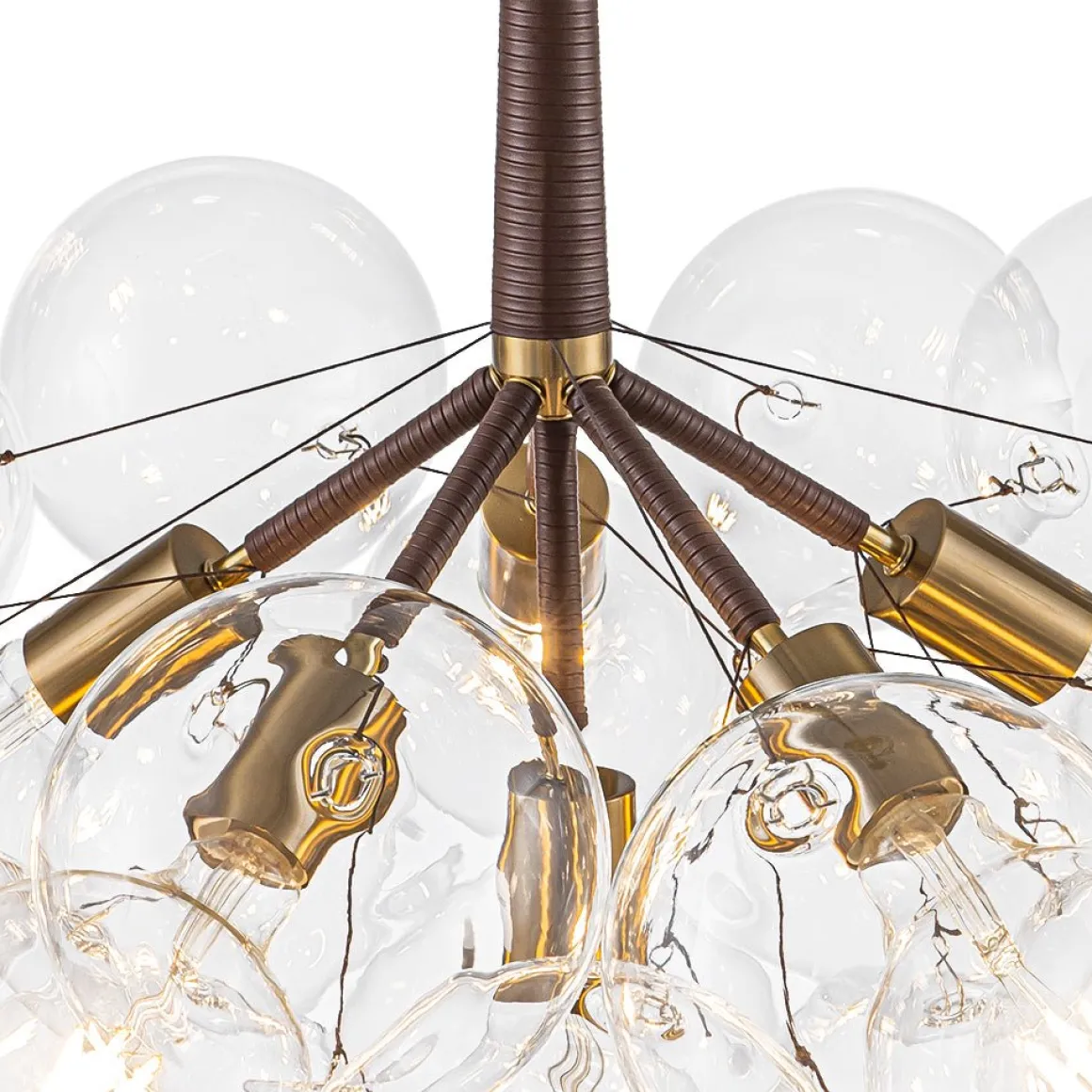 Mocha Mousse Clear Glass Globe Cluster Bubble Chandelier