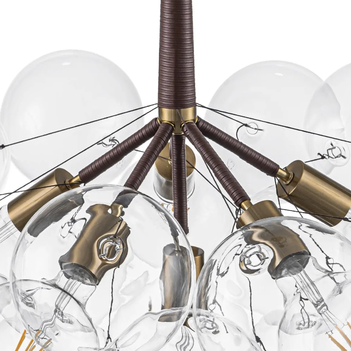 Mocha Mousse Clear Glass Globe Cluster Bubble Chandelier