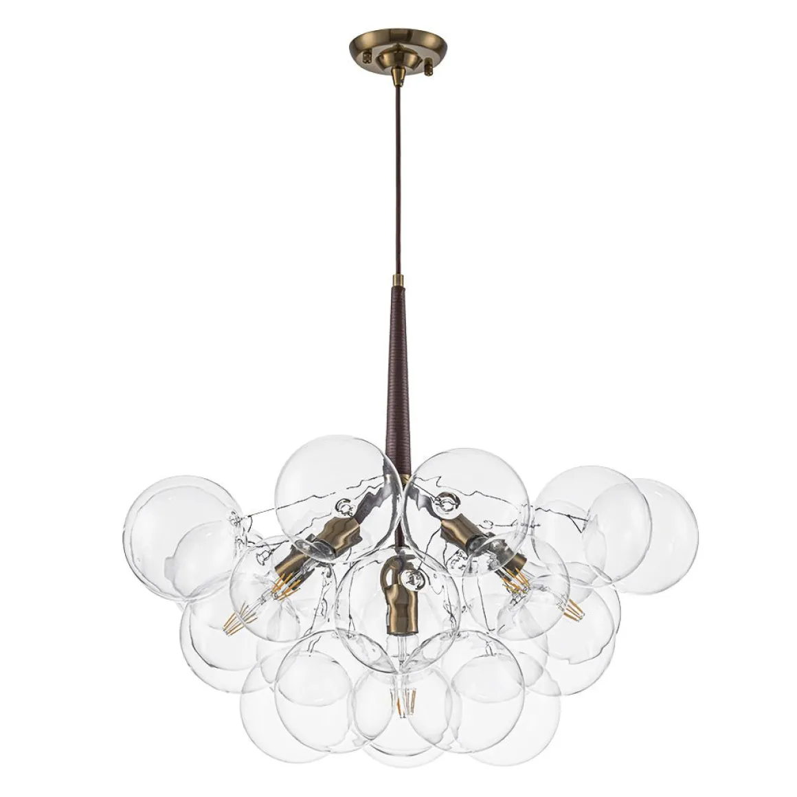 Mocha Mousse Clear Glass Globe Cluster Bubble Chandelier