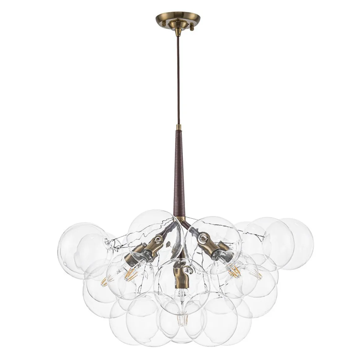 Mocha Mousse Clear Glass Globe Cluster Bubble Chandelier