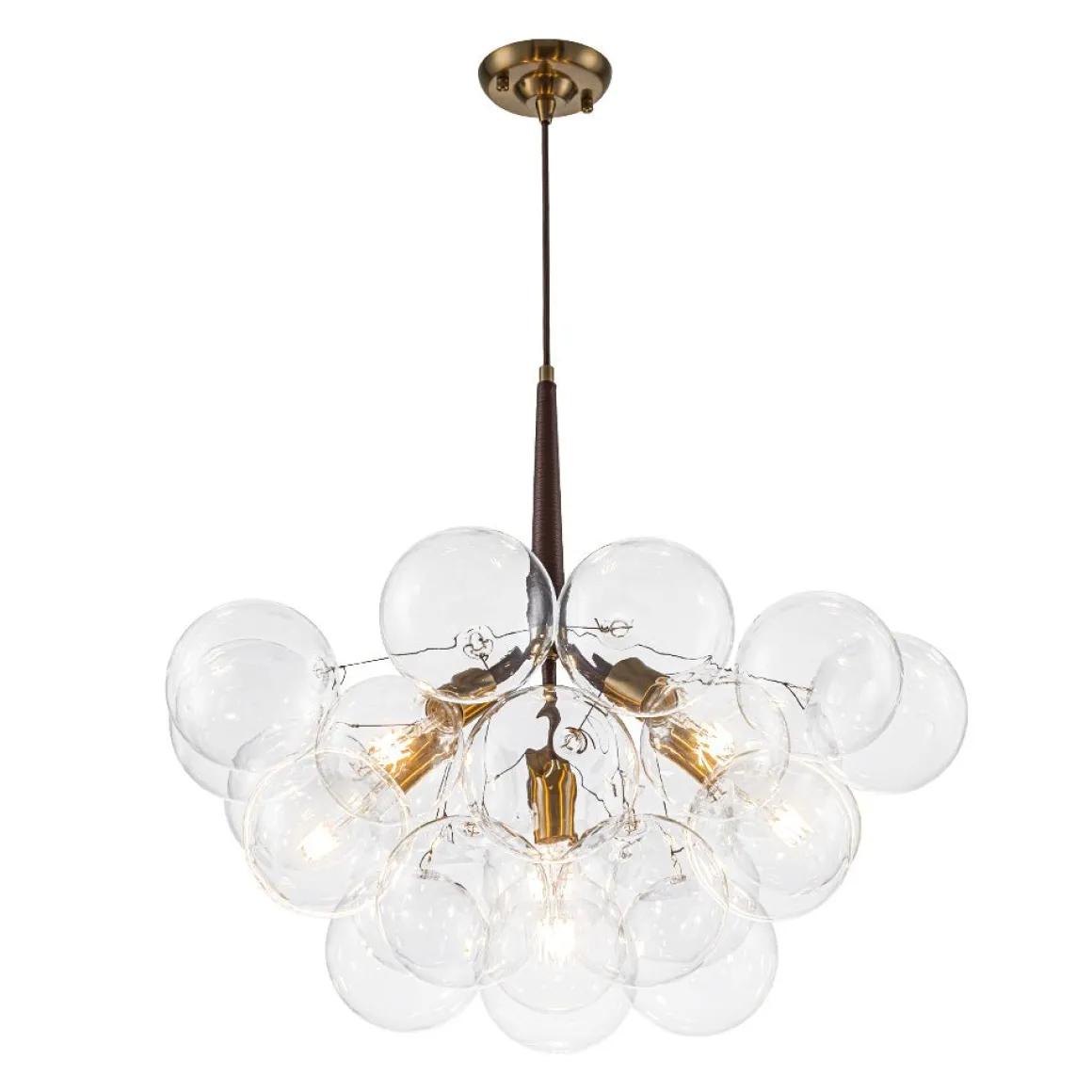 Mocha Mousse Clear Glass Globe Cluster Bubble Chandelier