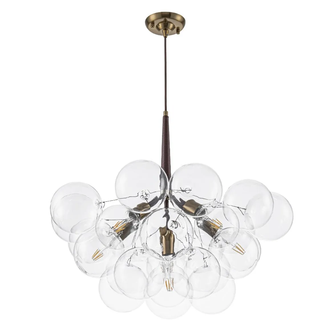 Mocha Mousse Clear Glass Globe Cluster Bubble Chandelier