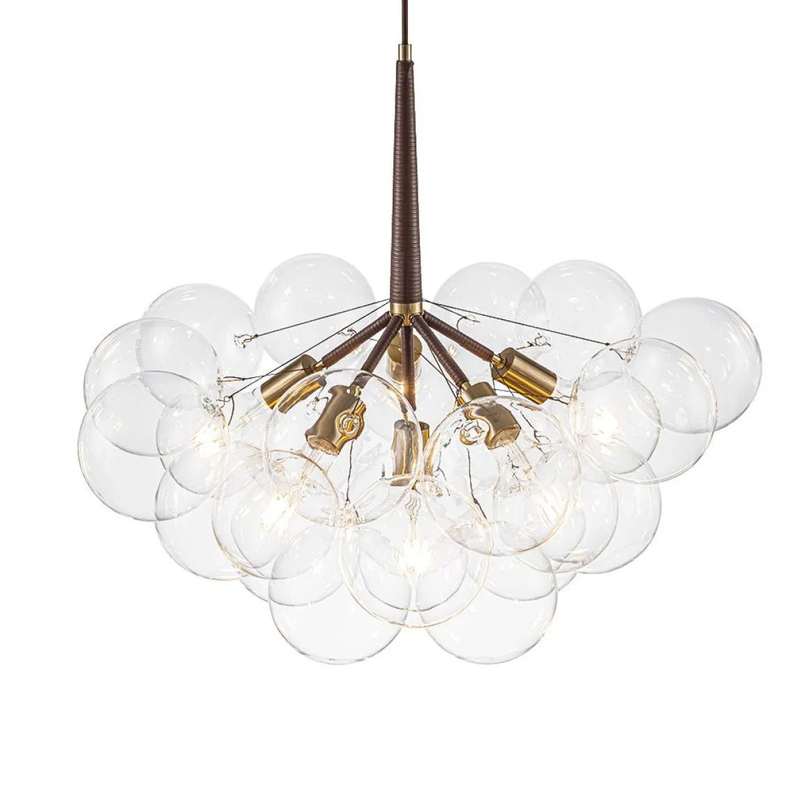 Mocha Mousse Clear Glass Globe Cluster Bubble Chandelier