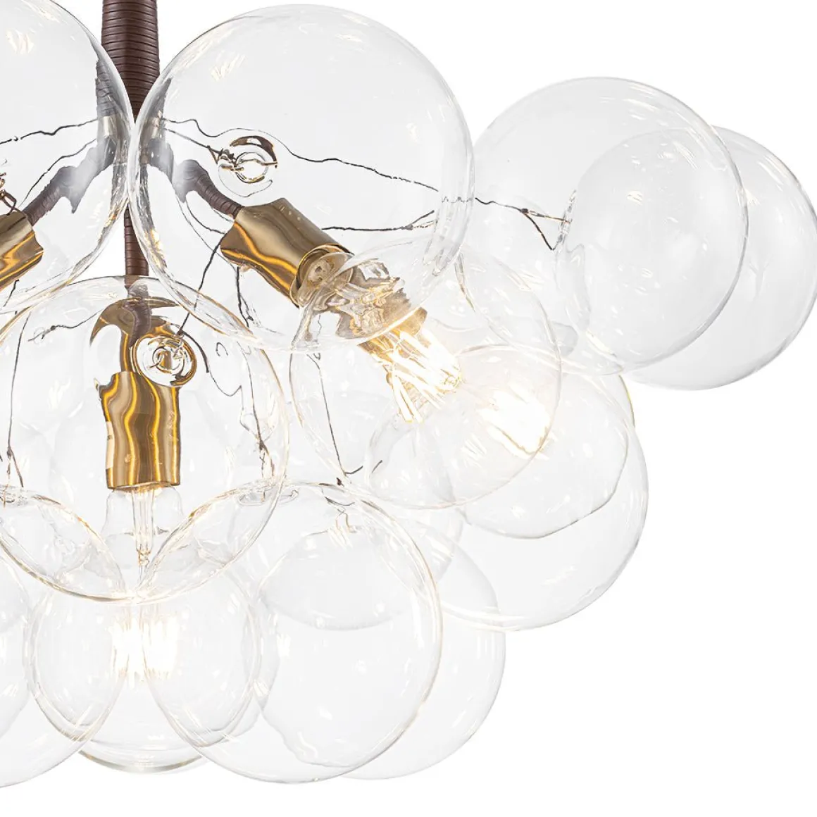 Mocha Mousse Clear Glass Globe Cluster Bubble Chandelier