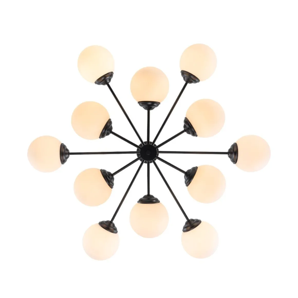 Modern Black Opal Glass Globe Sputnik Chandelier