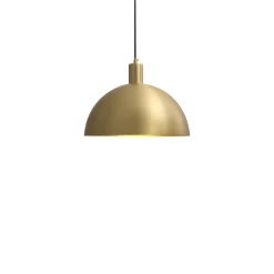 Modern Brass Single Dome Gold Pendant Light
