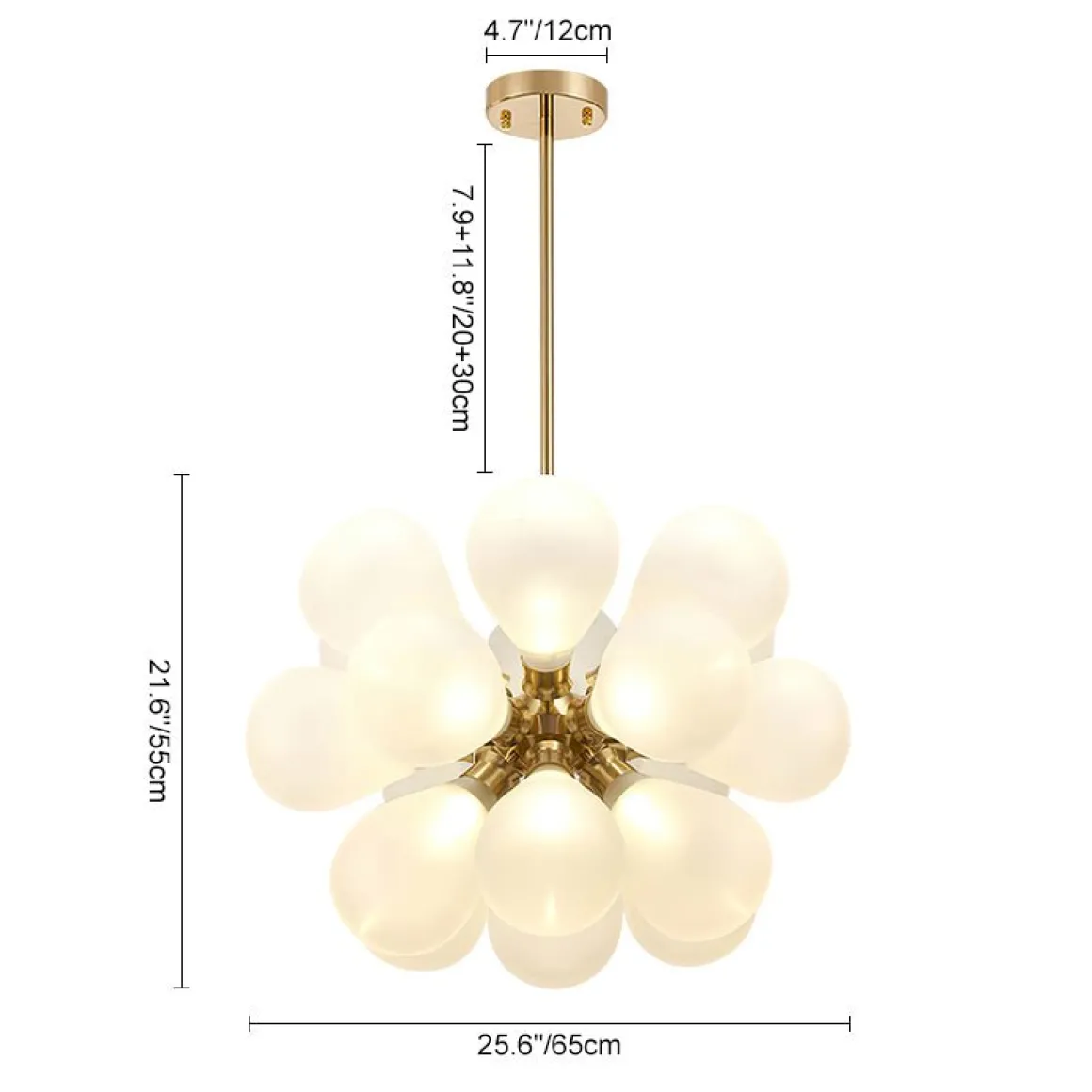 Modern Cluster Frosted Glass Bubble Chandelier