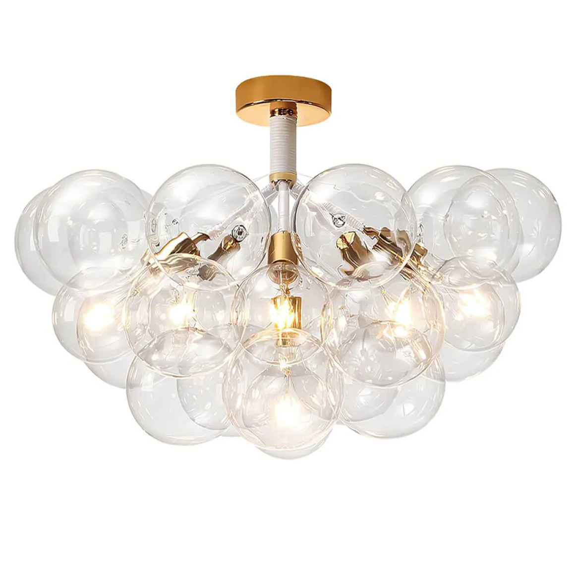 Modern Cluster Glass Bubble Chandelier / Semi Flush