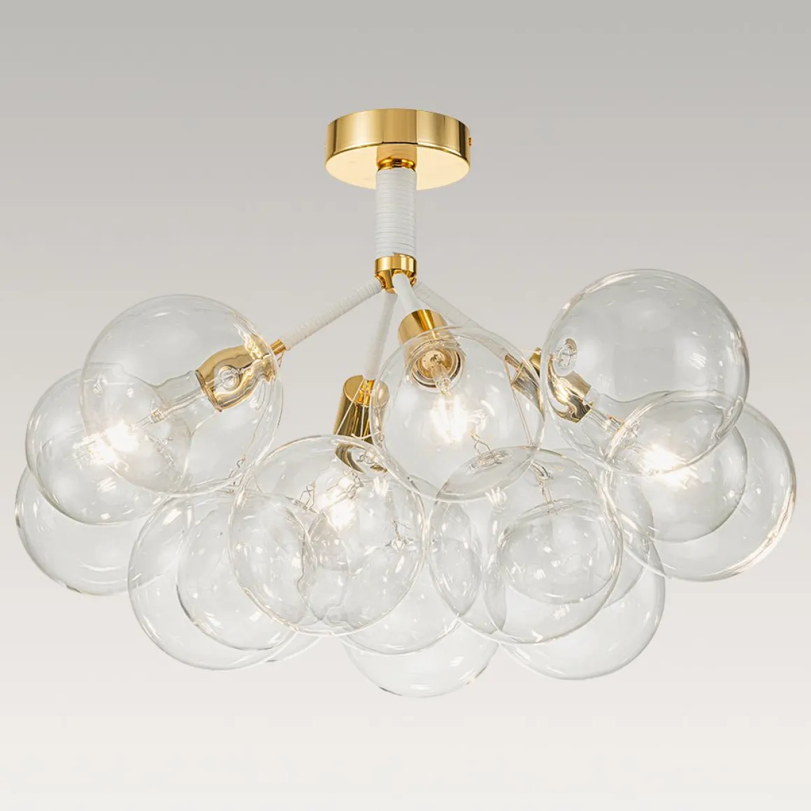 Modern Cluster Glass Bubble Chandelier / Semi Flush