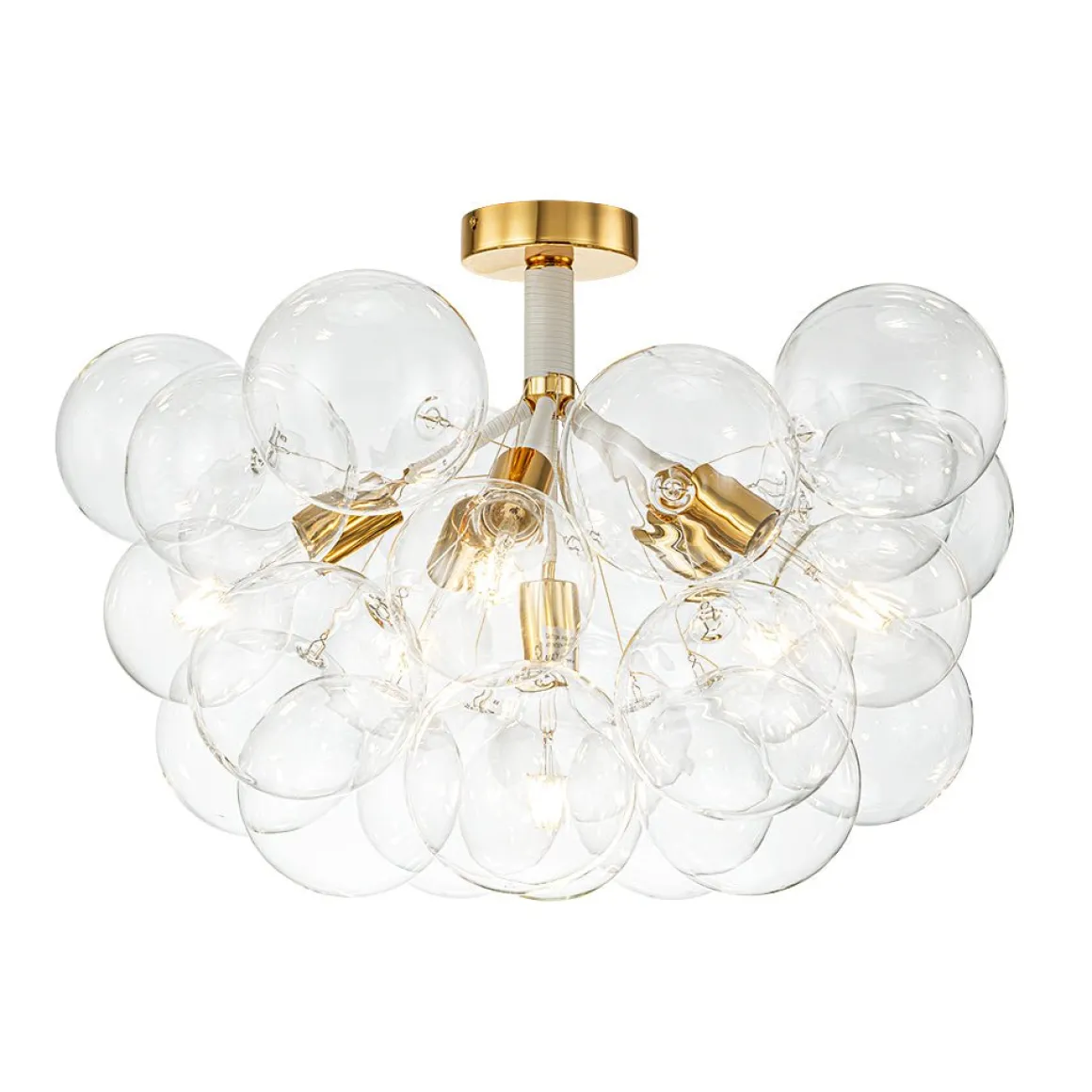 Modern Cluster Glass Bubble Chandelier / Semi Flush