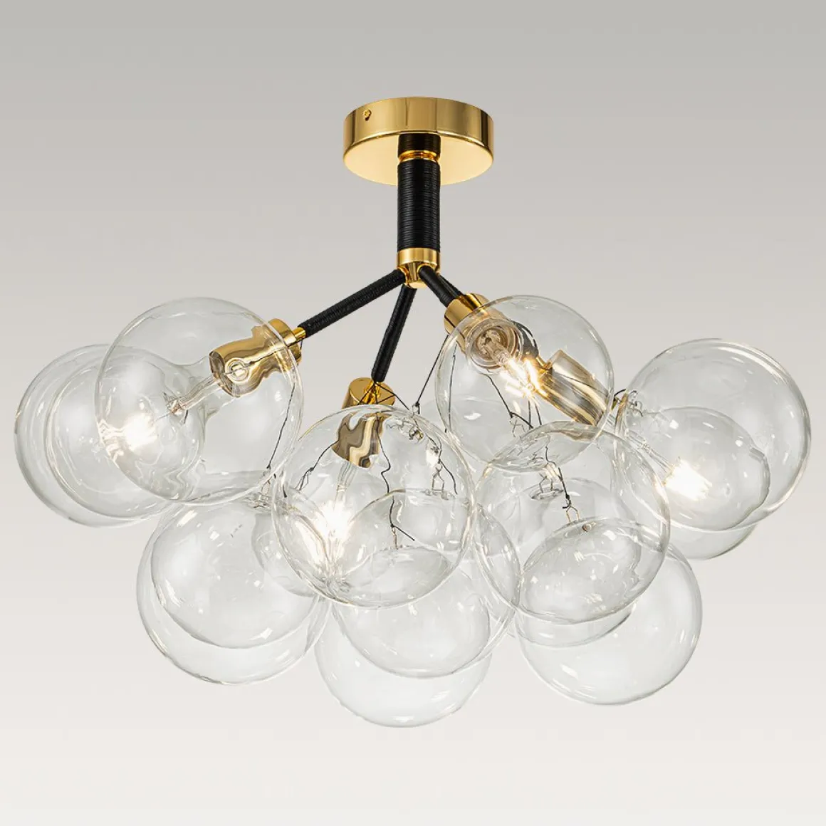 Modern Cluster Glass Bubble Chandelier / Semi Flush