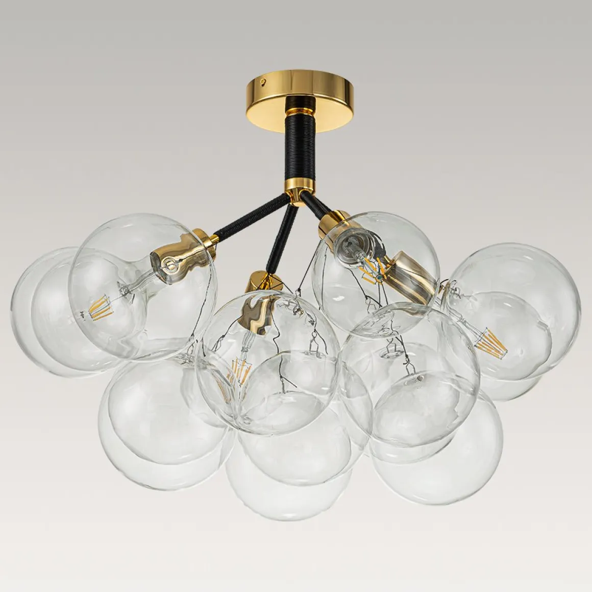 Modern Cluster Glass Bubble Chandelier / Semi Flush