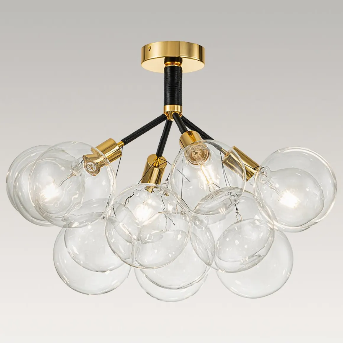 Modern Cluster Glass Bubble Chandelier / Semi Flush