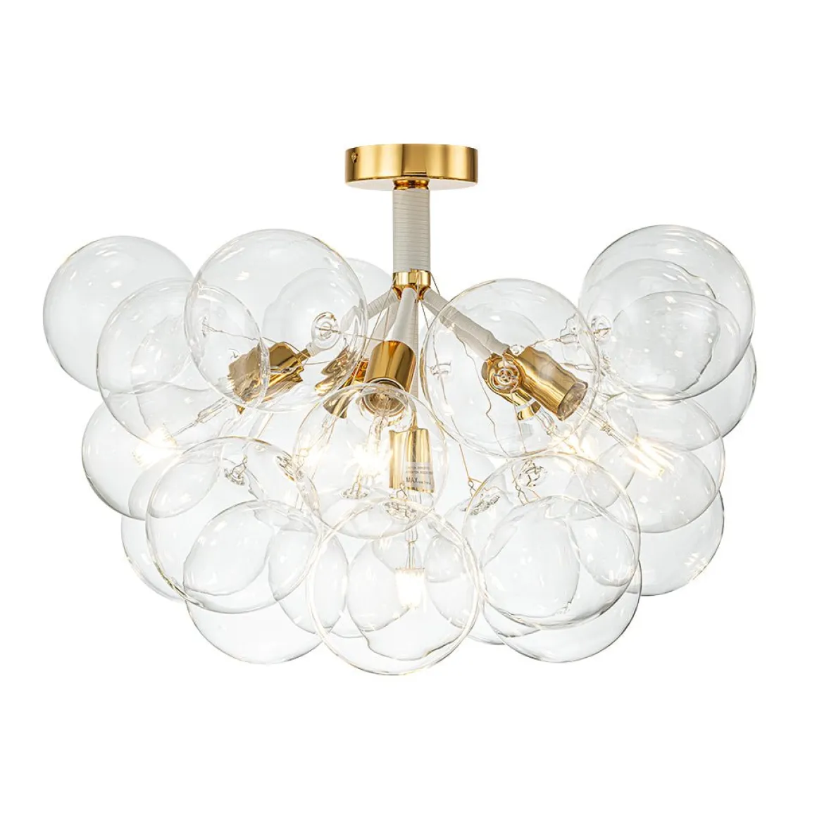 Modern Cluster Glass Bubble Chandelier / Semi Flush