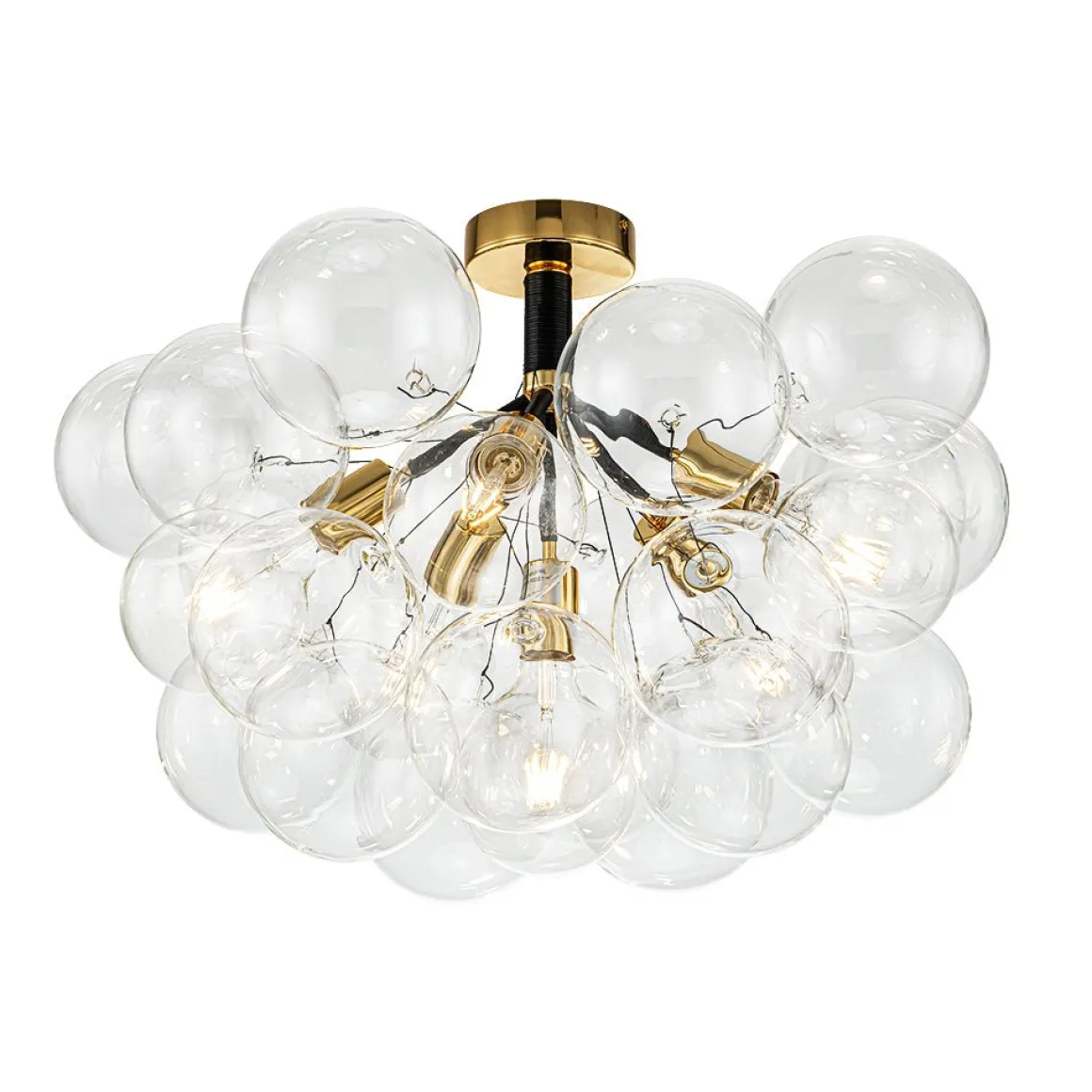 Modern Cluster Glass Bubble Chandelier / Semi Flush