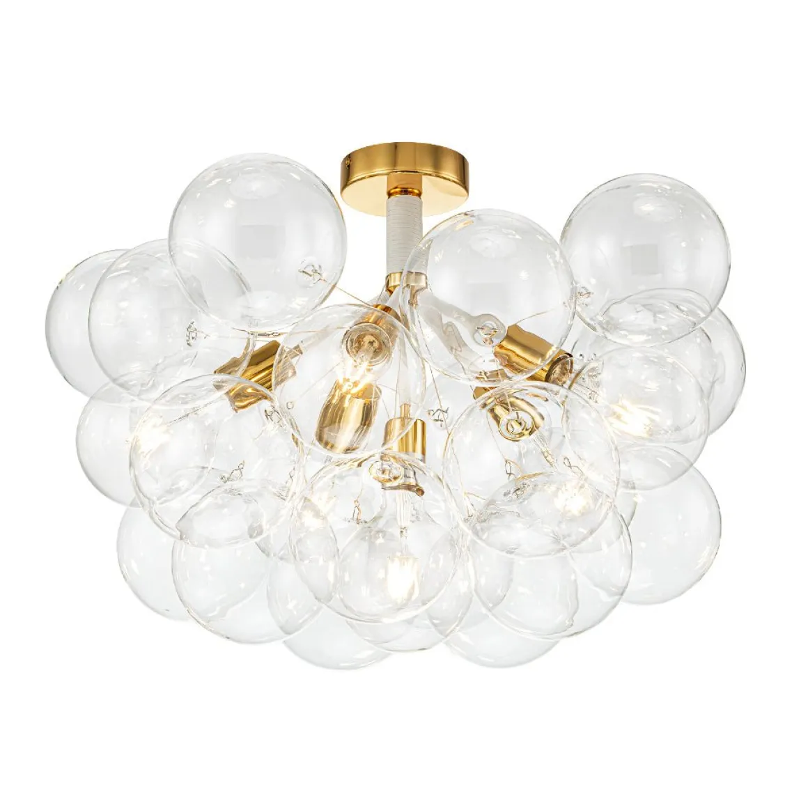 Modern Cluster Glass Bubble Chandelier / Semi Flush