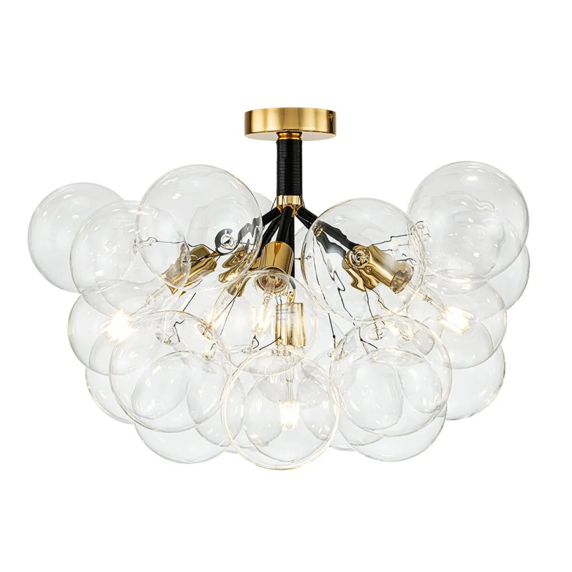Modern Cluster Glass Bubble Chandelier / Semi Flush